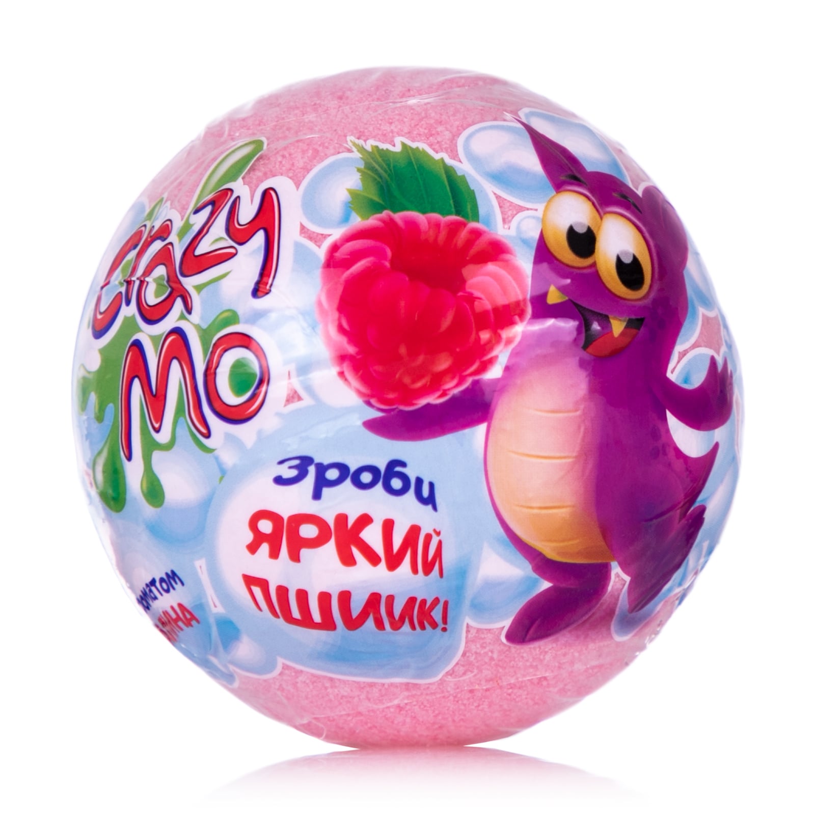 Шипучі бомби для ванни з сюрпризом Crazy Mo, з ароматом малини, 140 г